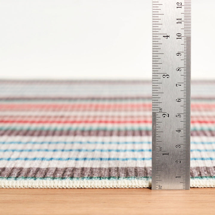 Ranch Stripe Multi Machine Washable Rug Rug By Annie Selke