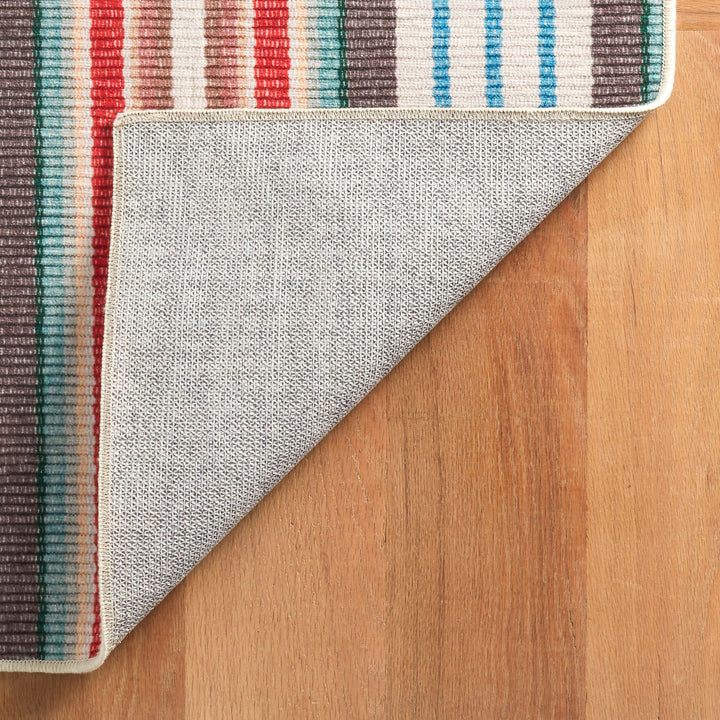 Ranch Stripe Multi Machine Washable Rug Rug By Annie Selke