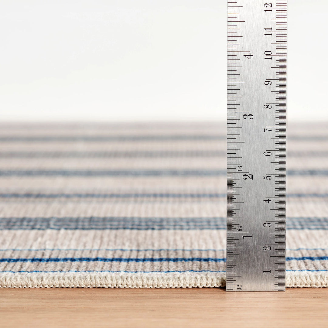 Nimes Ticking Neutral Machine Washable Rug Rug By Annie Selke