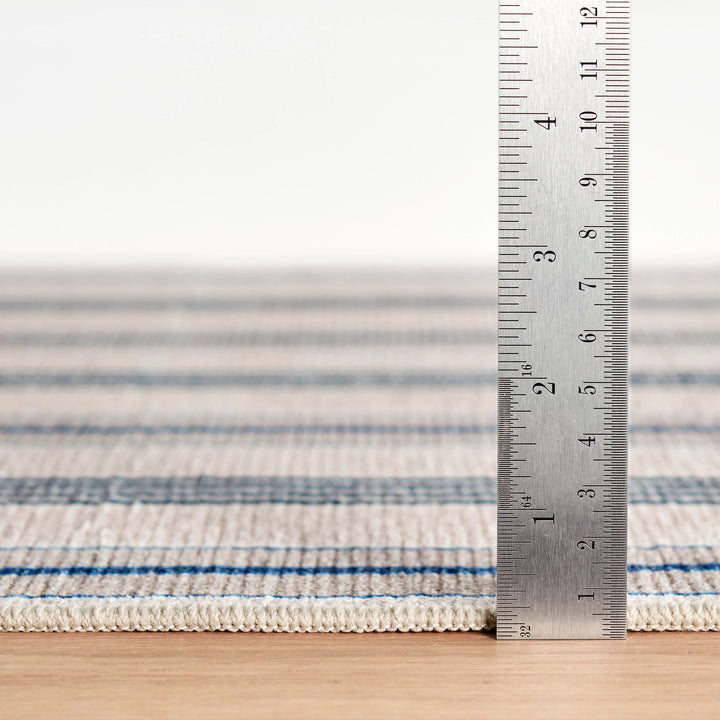 Nimes Ticking Neutral Machine Washable Rug Rug By Annie Selke