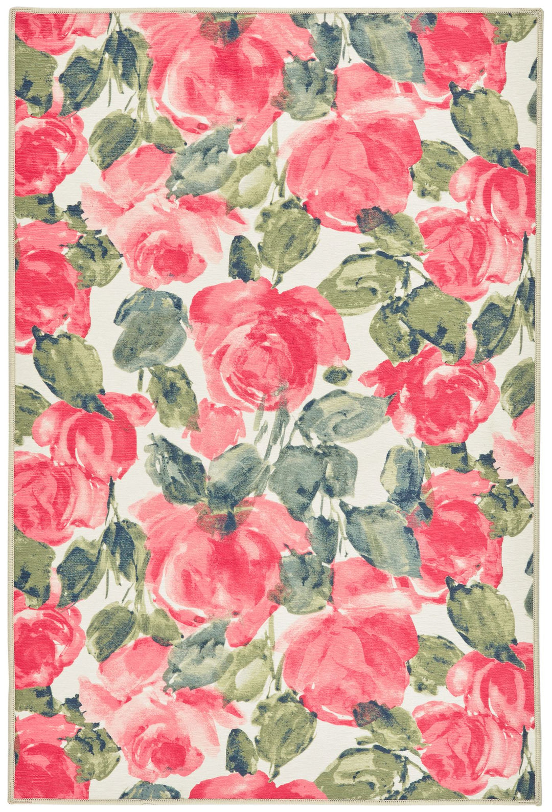 Pretty Peonies Multi Machine Washable Rug Rug By Annie Selke