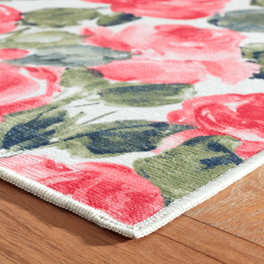 Pretty Peonies Multi Machine Washable Rug Rug By Annie Selke