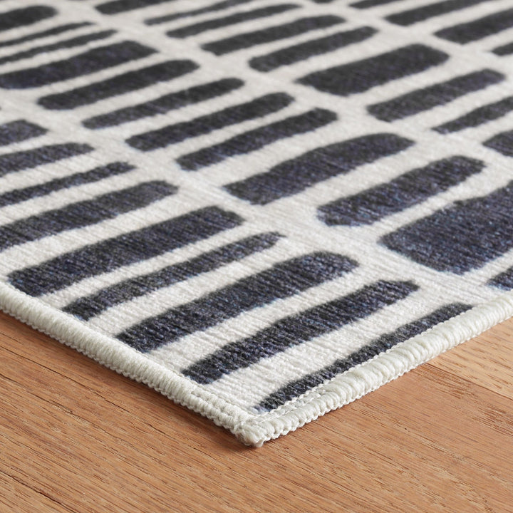 Roark Charcoal Machine Washable Rug Rug By Annie Selke