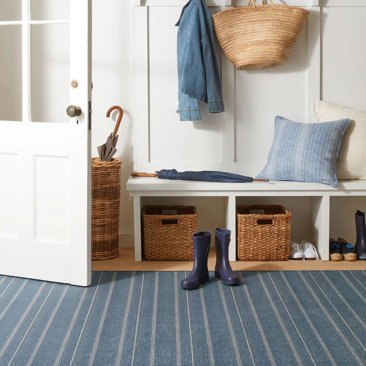 Samson Navy Machine Washable Rug Rug By Annie Selke