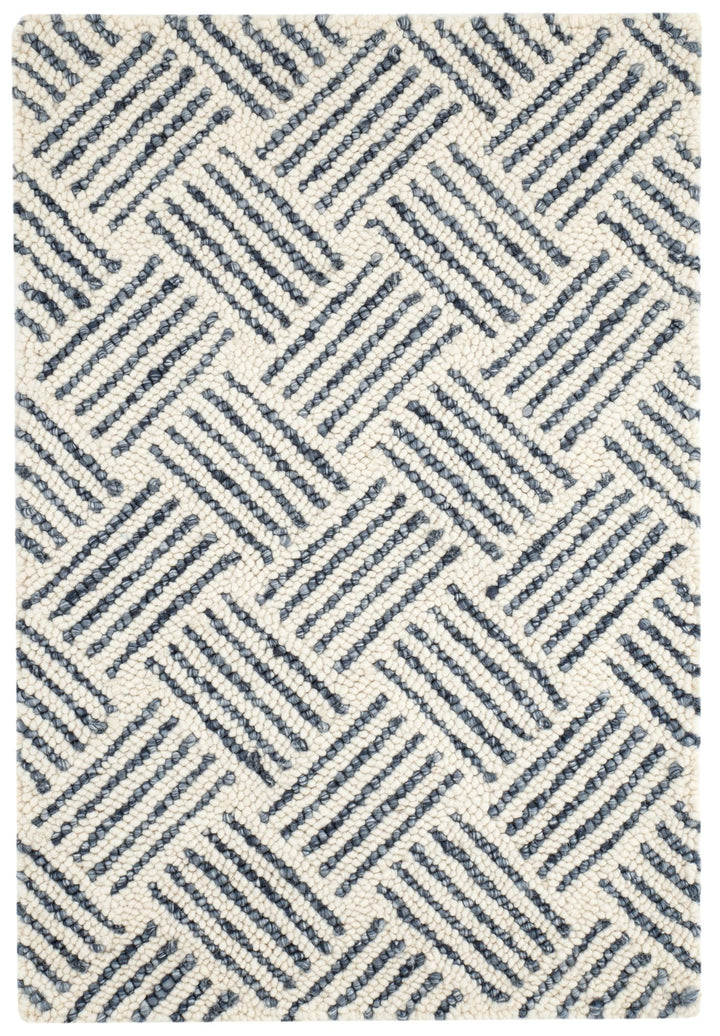 Layers Indigo Hand Hooked Wool Rug Rug By Annie Selke