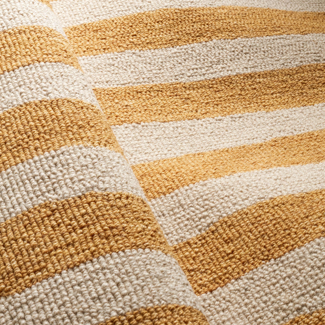 Silas Stripe Gold Hand Micro Hooked Wool Rug Rug By Annie Selke