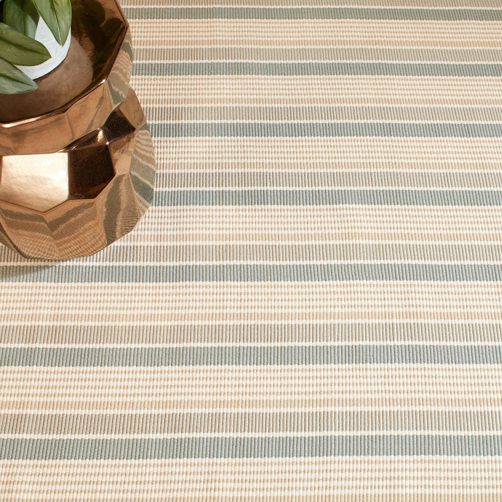 Mystic Stripe Slate Handwoven Indoor/Outdoor Rug Rug By Annie Selke