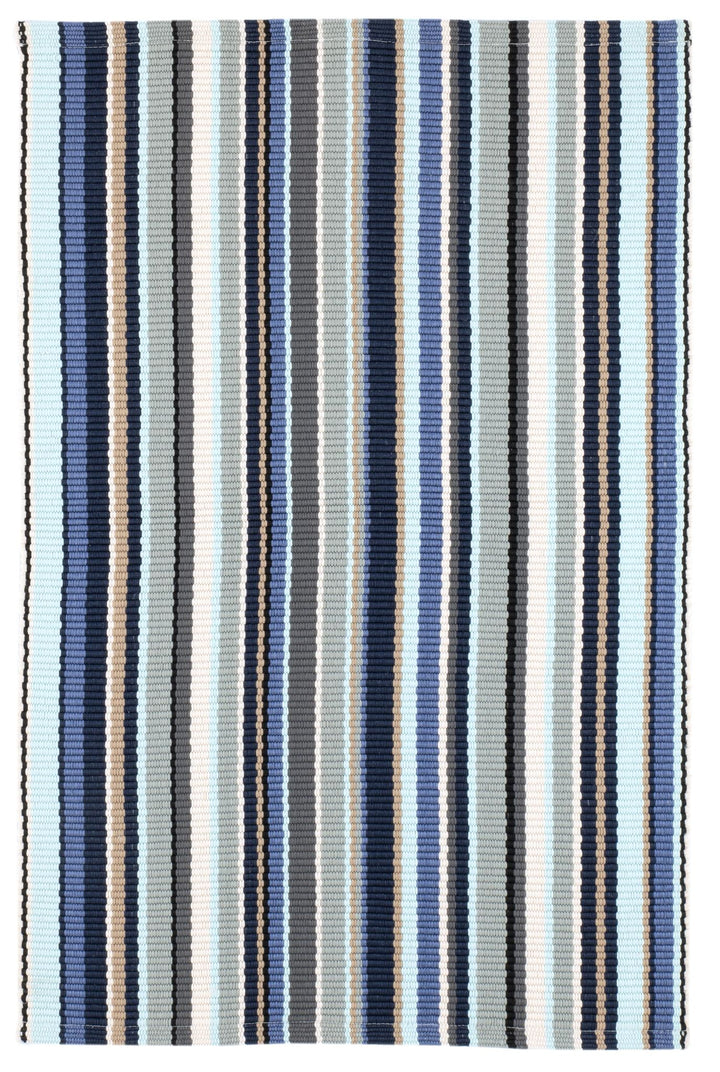 Westbrook Stripe Blue Handwoven Indoor/Outdoor Rug Rug By Annie Selke