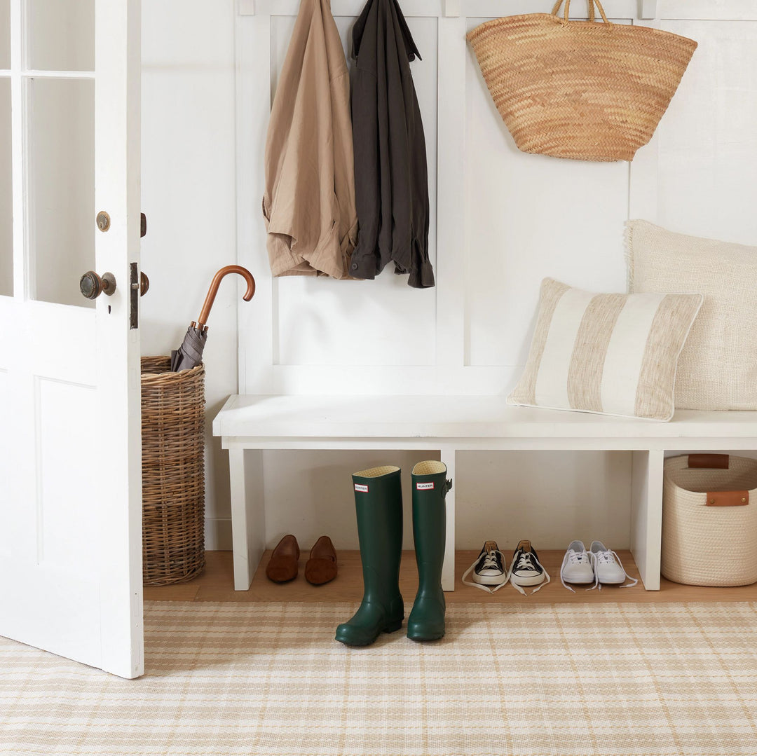 Lakeville Plaid Khaki Handwoven Indoor/Outdoor Rug Rug By Annie Selke