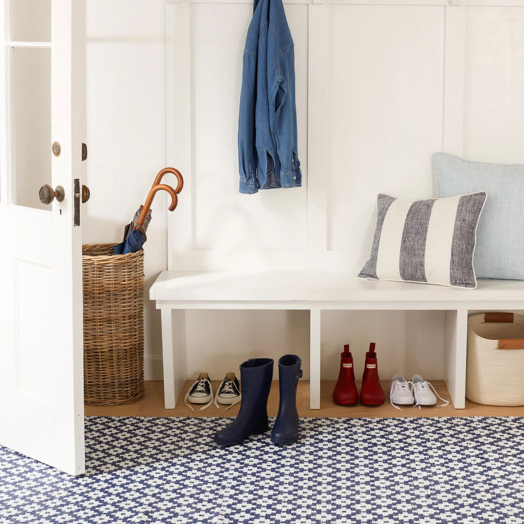 Samode Navy Handwoven Indoor/Outdoor Rug Rug By Annie Selke