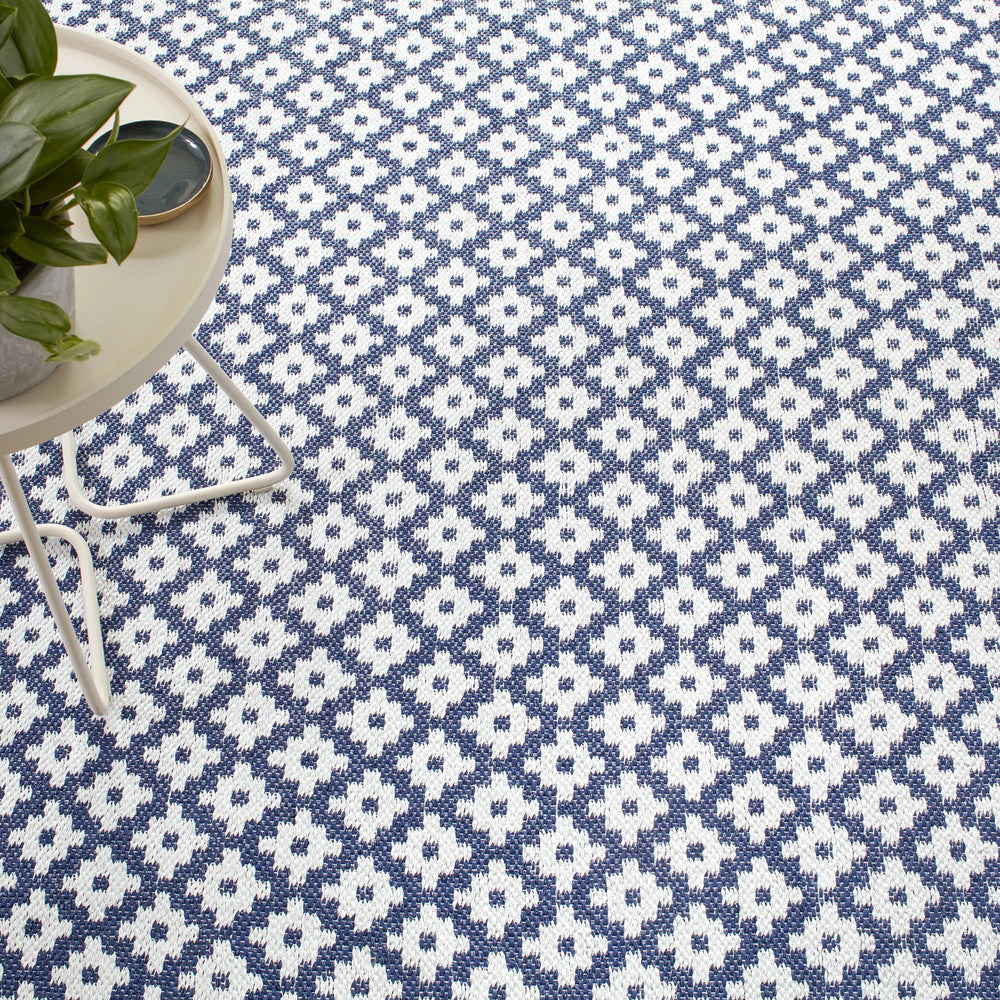 Samode Navy Handwoven Indoor/Outdoor Rug Rug By Annie Selke