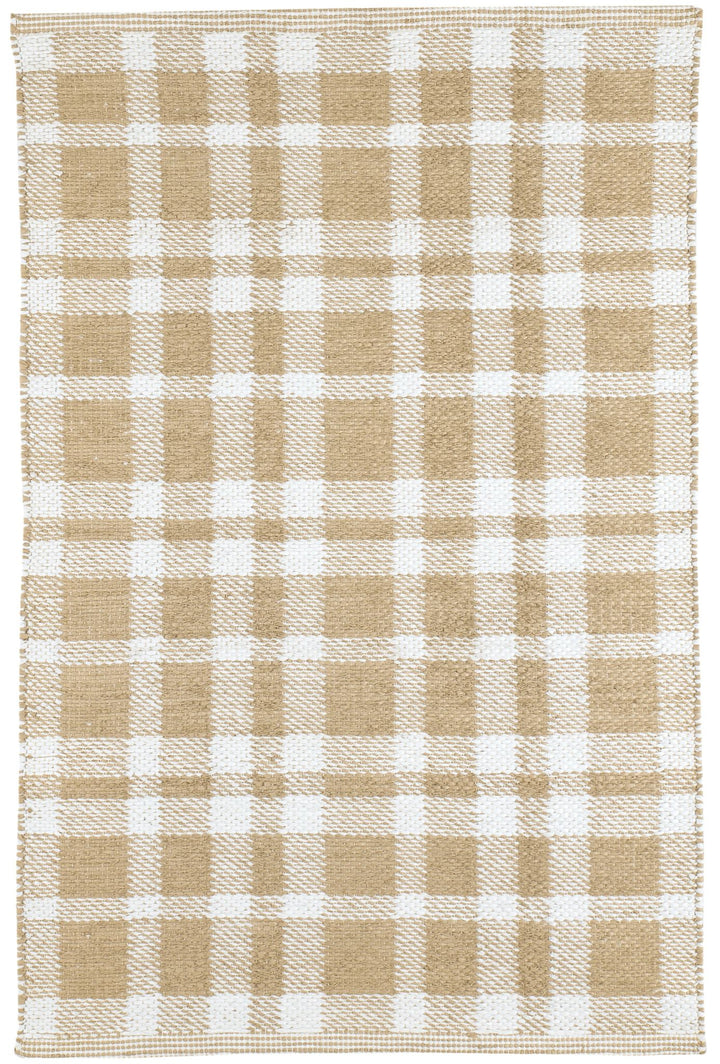 Tattersall Khaki Handwoven Indoor/Outdoor Rug Rug By Annie Selke