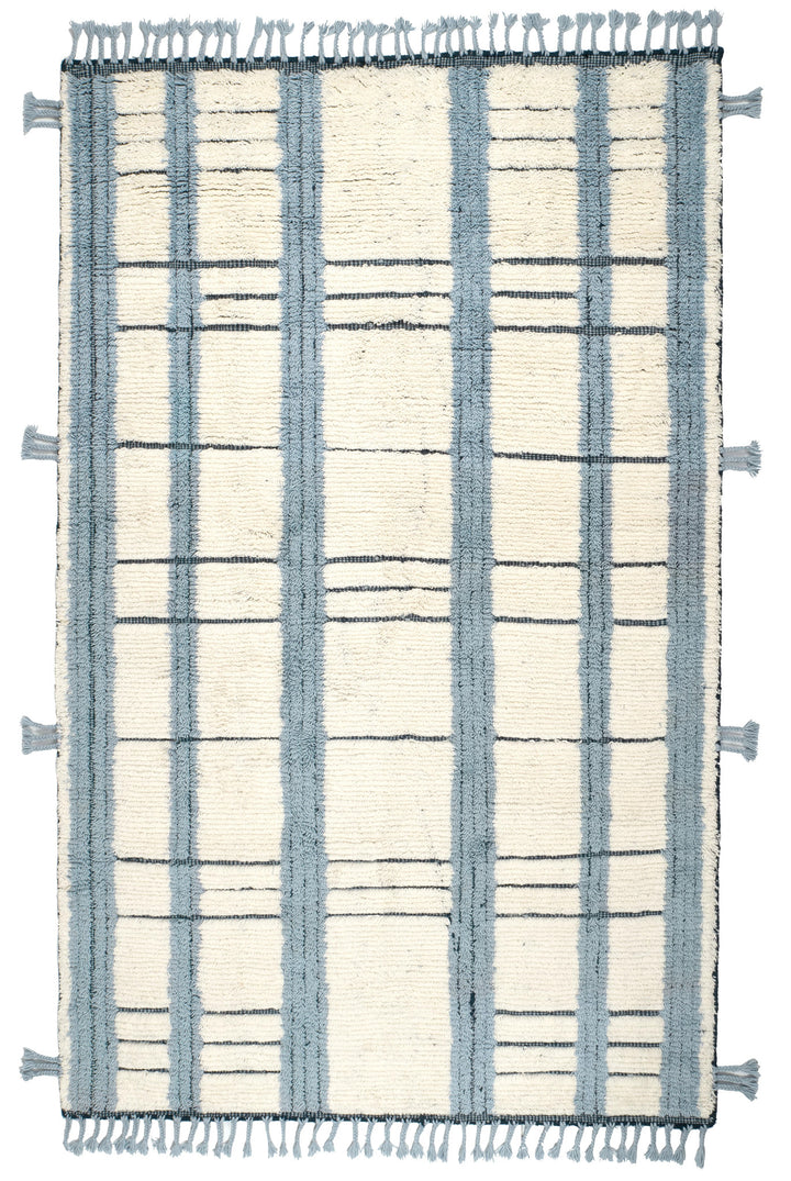 Tory Pewter Blue Hand Knotted Wool Rug Rug By Annie Selke