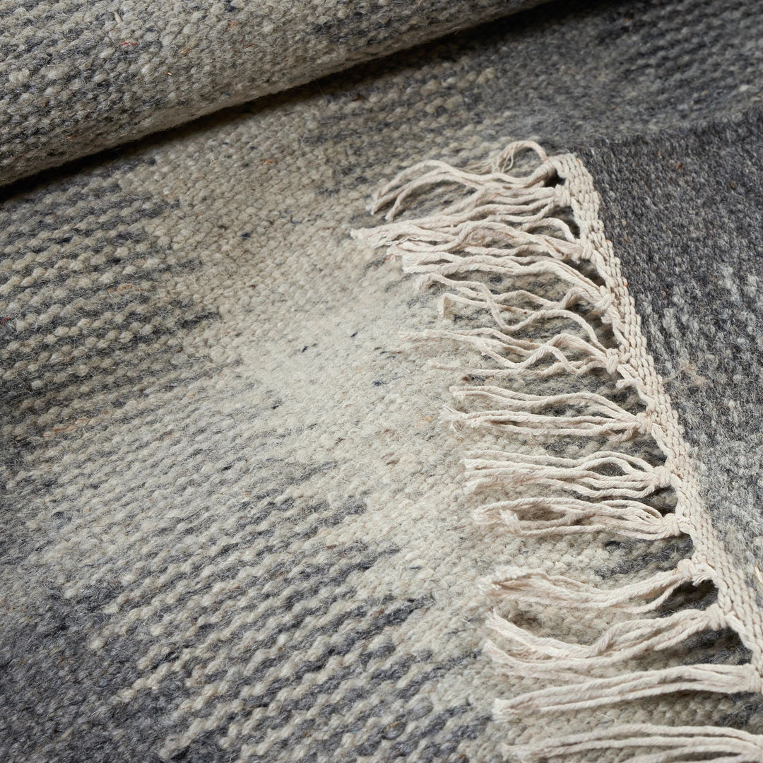 Ronan Ikat Grey Handwoven Wool Rug Rug By Annie Selke