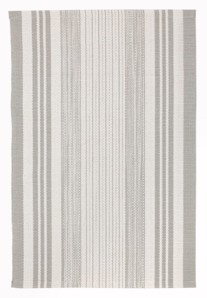 Quincy Stripe Platinum Handwoven Indoor/Outdoor Rug Rug By Annie Selke