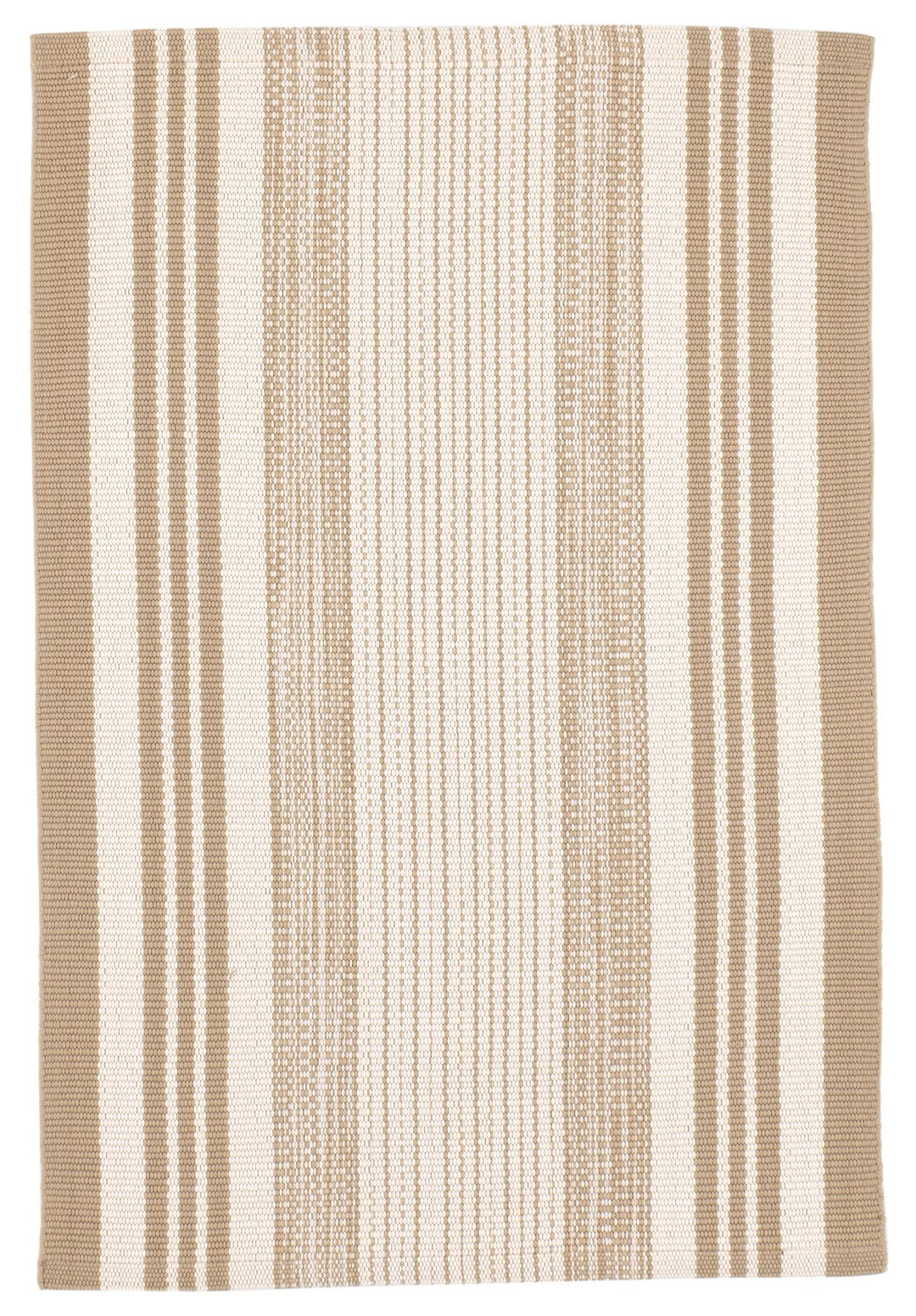 Quincy Stripe Khaki Handwoven Indoor/Outdoor Rug Rug By Annie Selke