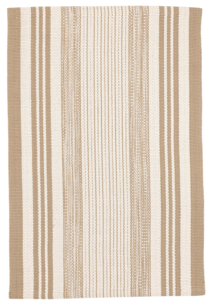 Quincy Stripe Khaki Handwoven Indoor/Outdoor Rug Rug By Annie Selke