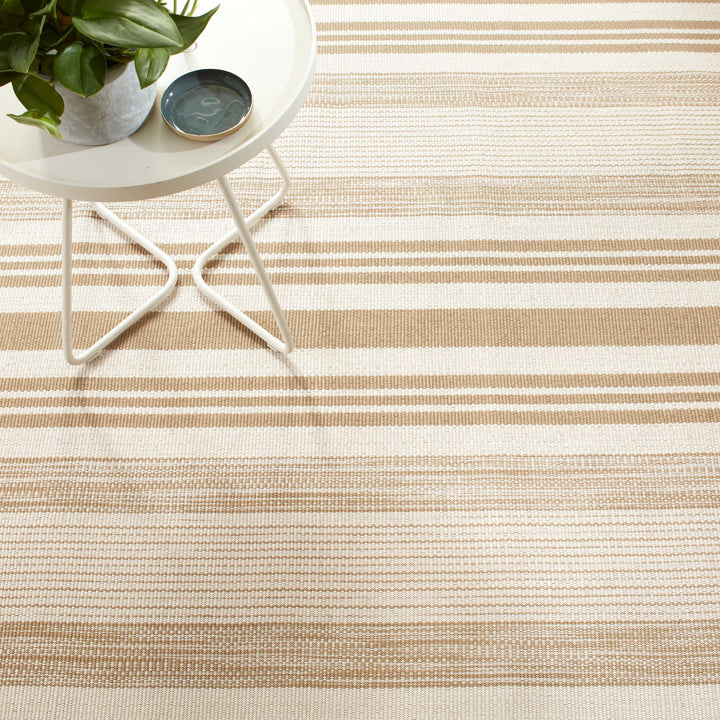 Quincy Stripe Khaki Handwoven Indoor/Outdoor Rug Rug By Annie Selke