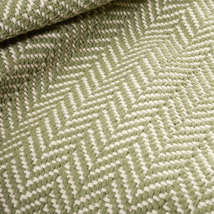 Herringbone Sage Handwoven Cotton Rug Rug By Annie Selke