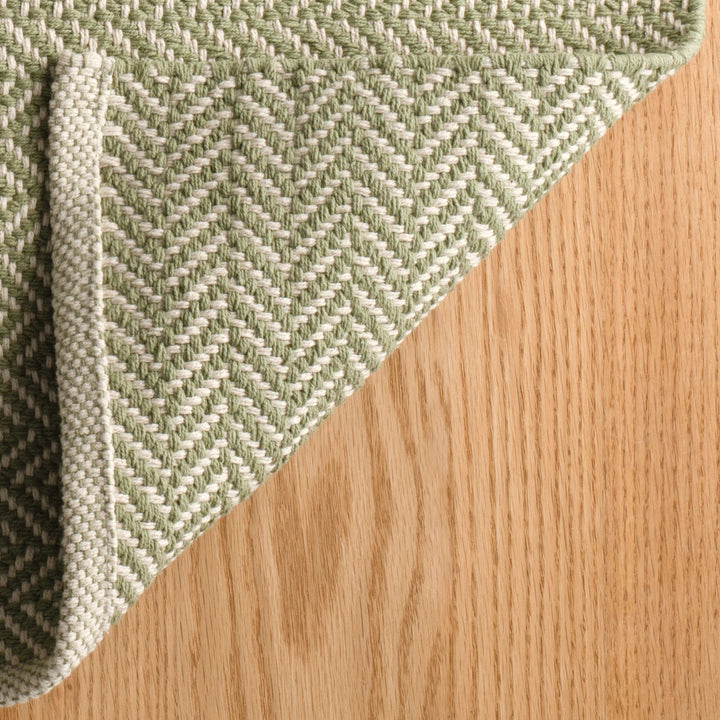 Herringbone Sage Handwoven Cotton Rug Rug By Annie Selke
