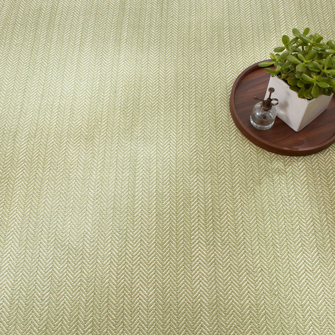 Herringbone Sage Handwoven Cotton Rug Rug By Annie Selke