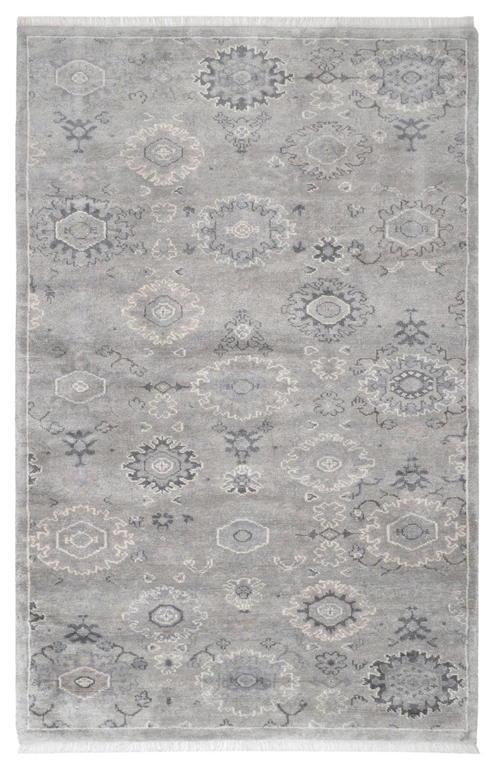 Lila Grey Hand Knotted Wool Rug Rug By Annie Selke