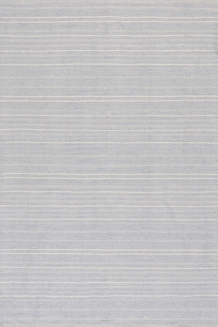 Skipper Stripe Swedish Blue Handwoven Indoor/Outdoor Rug Rug By Annie Selke