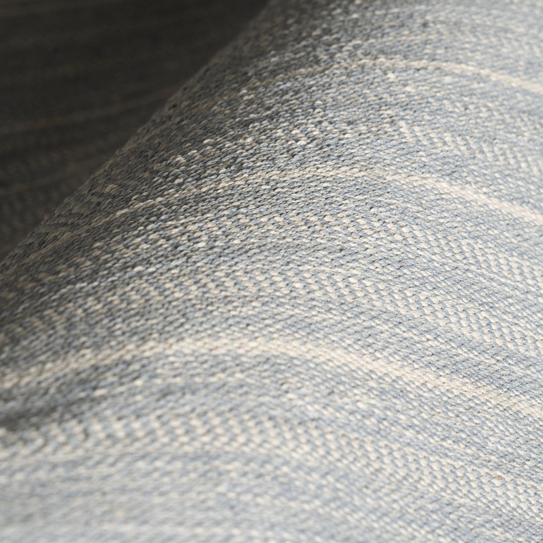 Skipper Stripe Swedish Blue Handwoven Indoor/Outdoor Rug Rug By Annie Selke