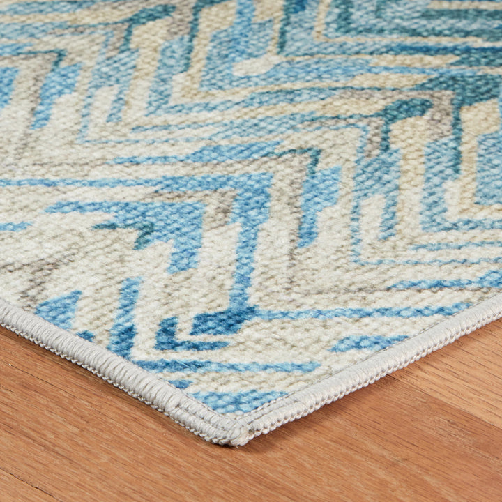 Seneca Blue Machine Washable Rug Rug By Annie Selke
