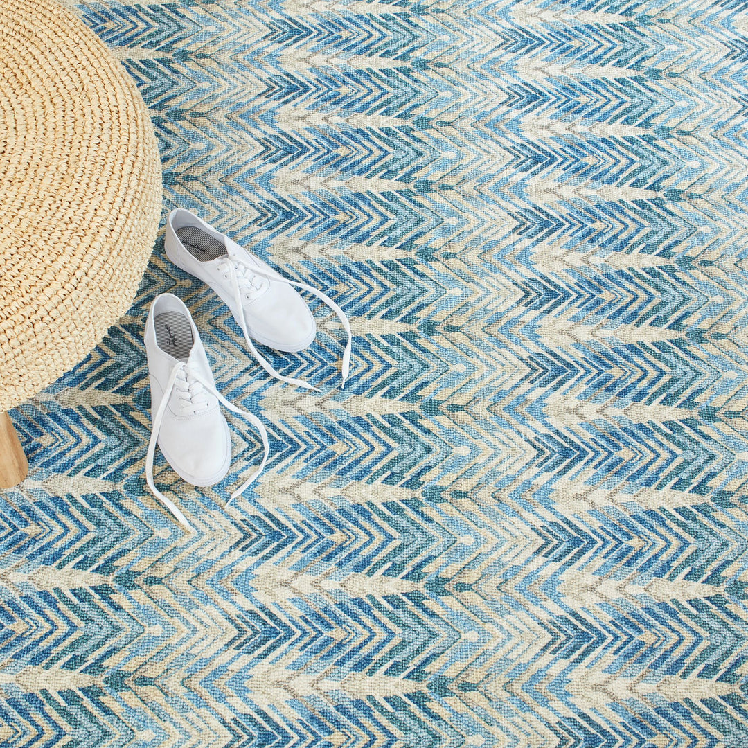 Seneca Blue Machine Washable Rug Rug By Annie Selke