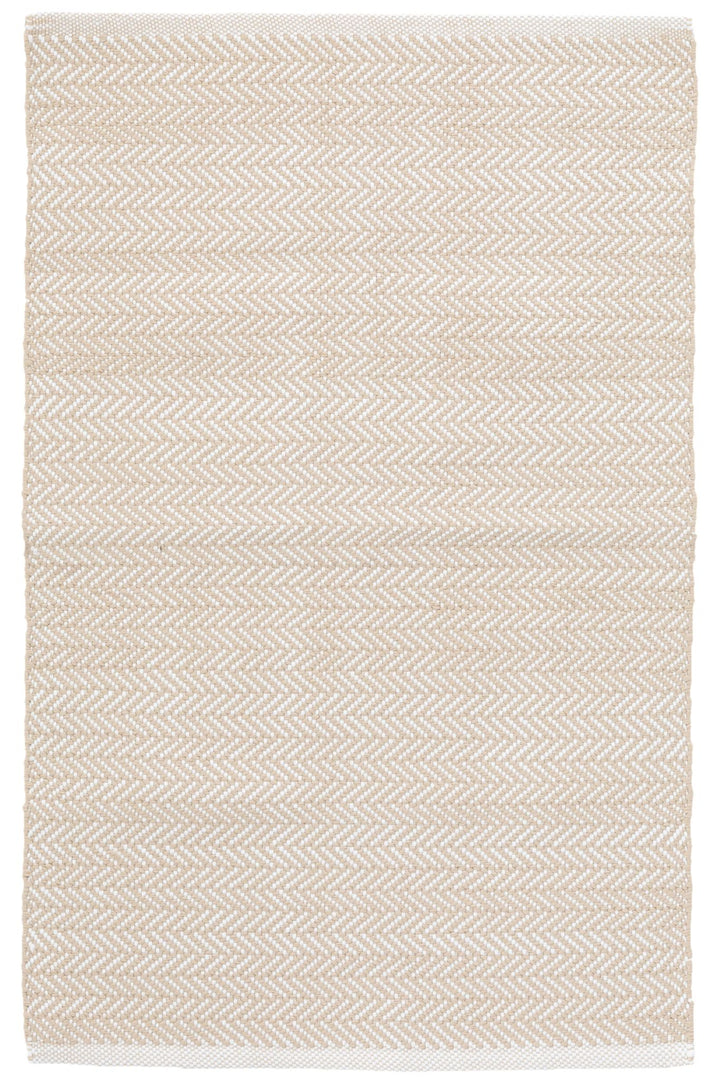 Herringbone Linen/White Handwoven Indoor/Outdoor Rug Rug By Annie Selke