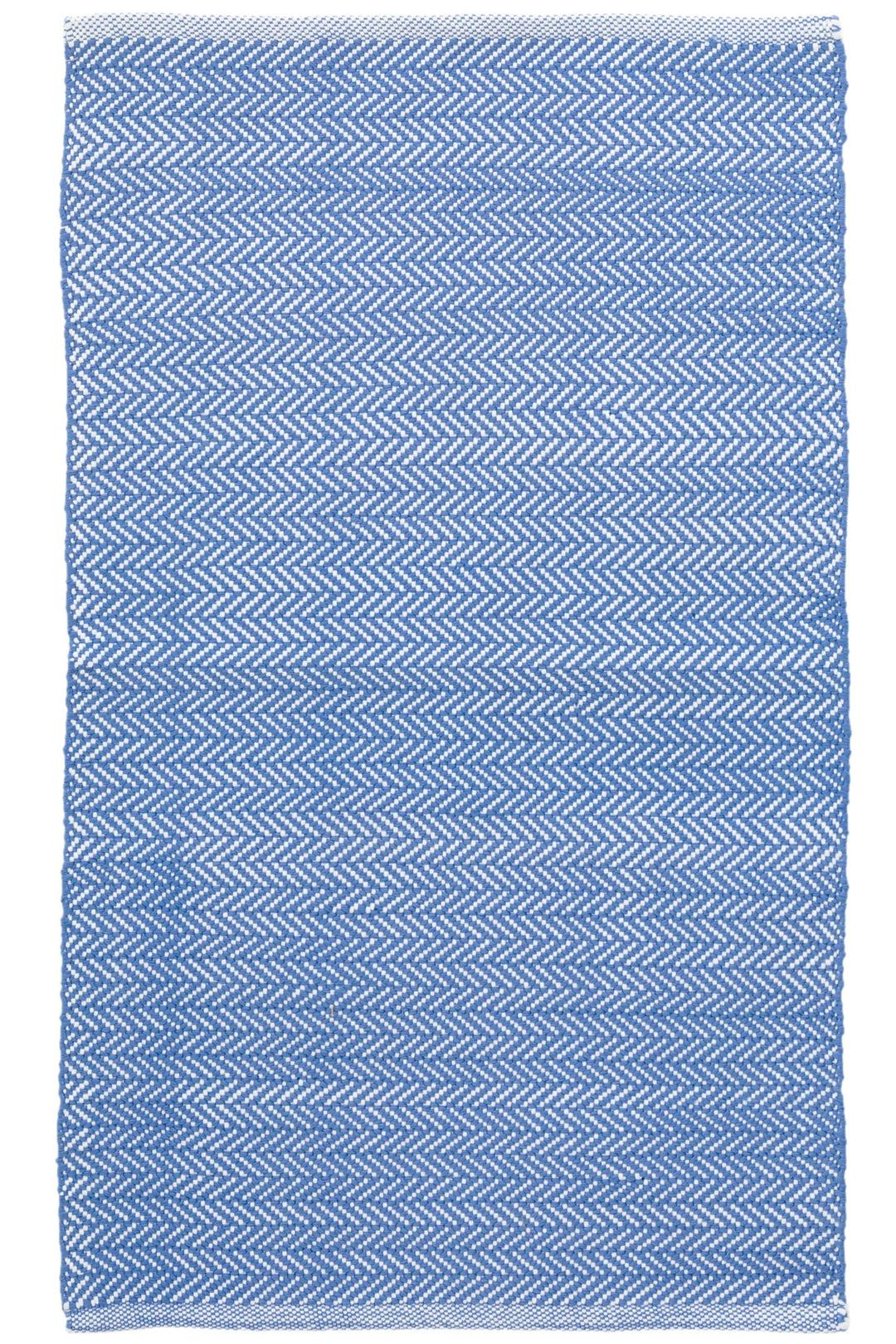 Herringbone French Blue/White Handwoven Indoor/Outdoor Rug Rug By Annie Selke