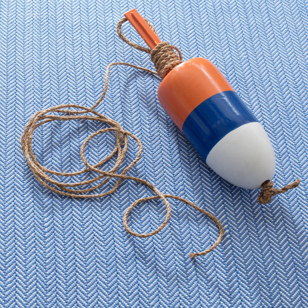 Herringbone French Blue/White Handwoven Indoor/Outdoor Rug Rug By Annie Selke