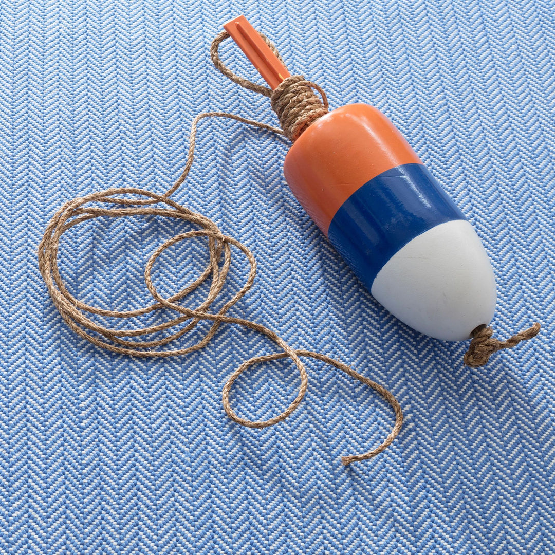 Herringbone French Blue/White Handwoven Indoor/Outdoor Rug Rug By Annie Selke