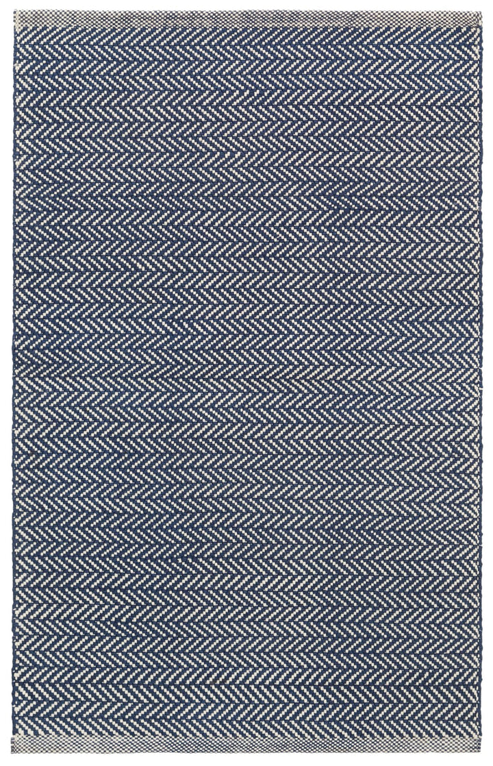 Herringbone Navy/Ivory Handwoven Indoor/Outdoor Rug Rug By Annie Selke