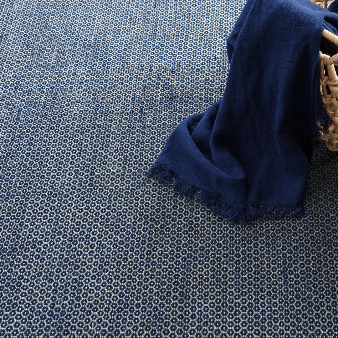 Honeycomb Indigo/Grey Handwoven Wool Rug Rug By Annie Selke