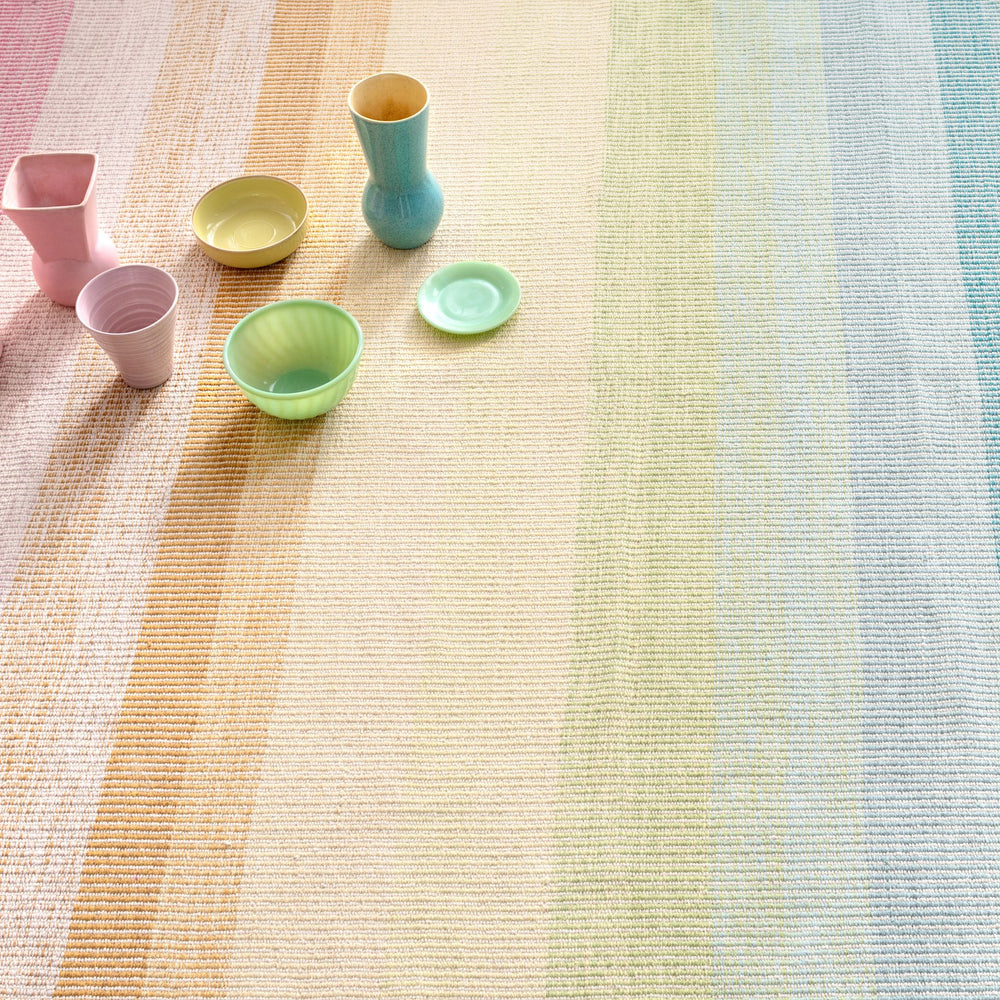 Watercolor Horizon Handwoven Cotton Rug Rug By Annie Selke