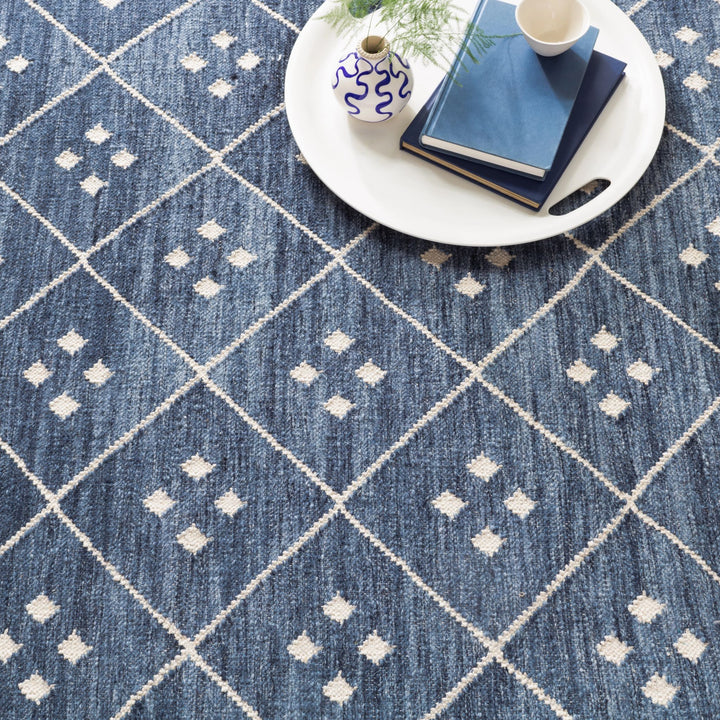 Kota Indigo Handwoven Wool Rug Rug By Annie Selke