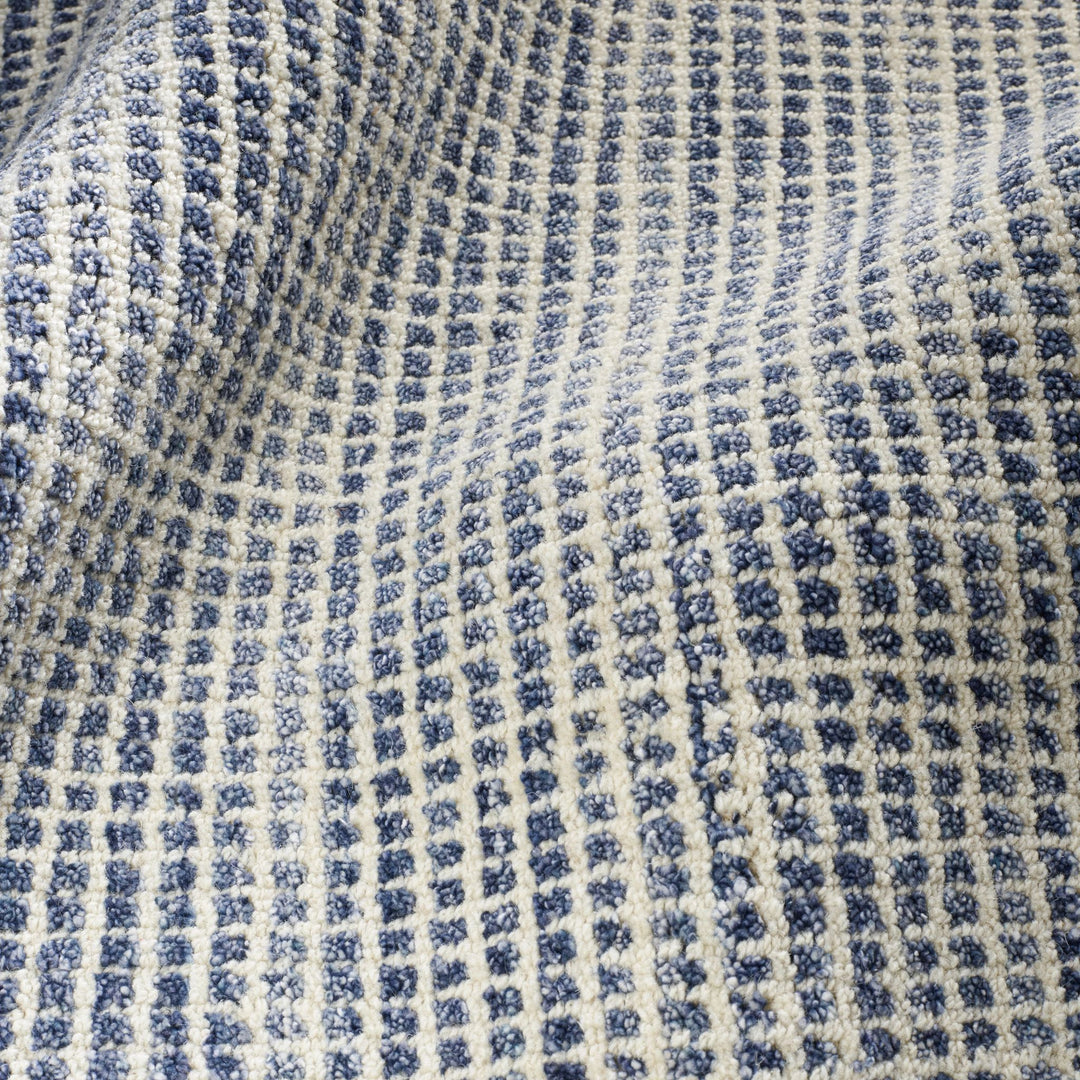 Homer Blue Hand Loom Knotted Wool/Viscose Rug Rug By Annie Selke