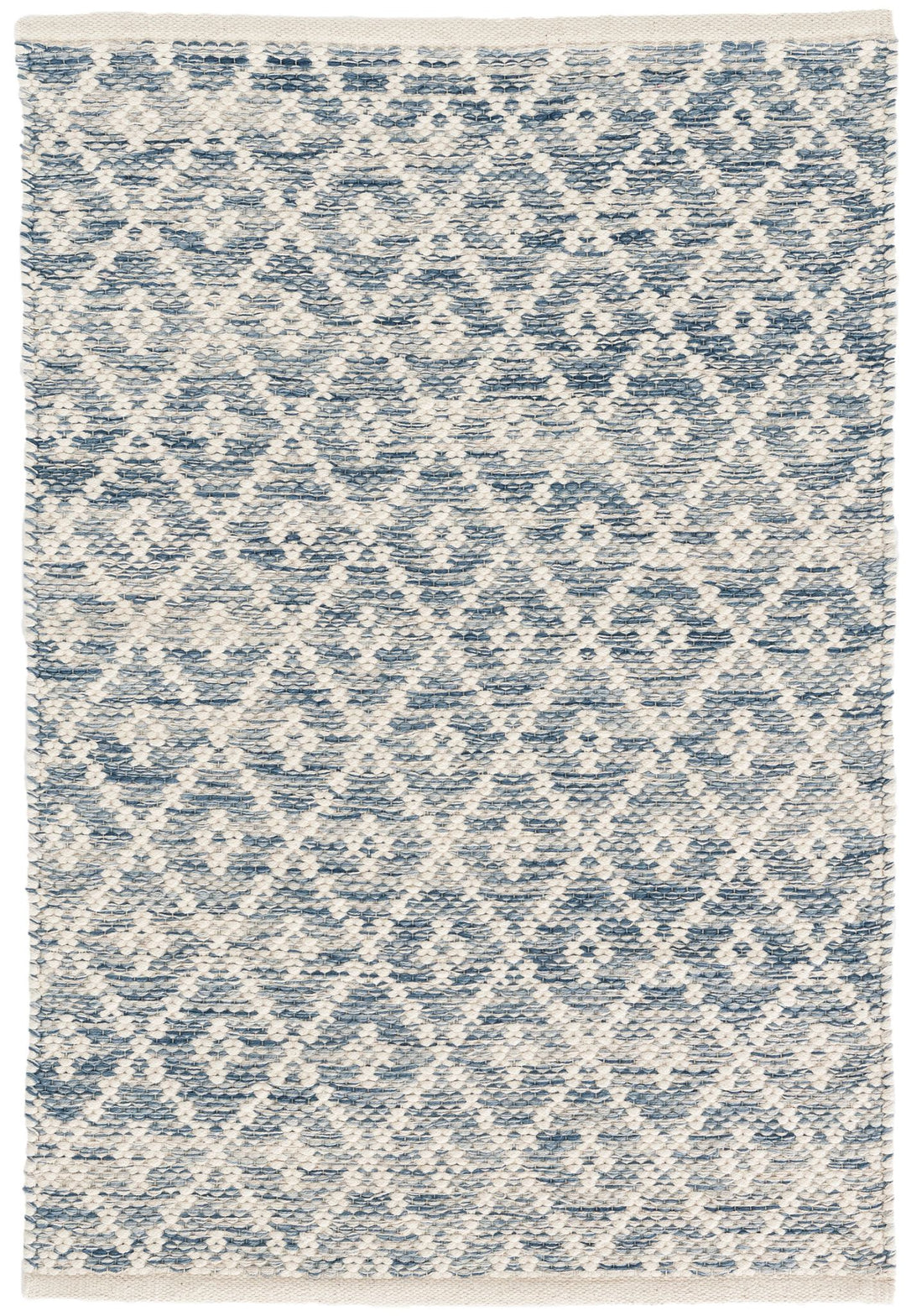 Melange Diamond Blue Handwoven Cotton Rug Rug By Annie Selke