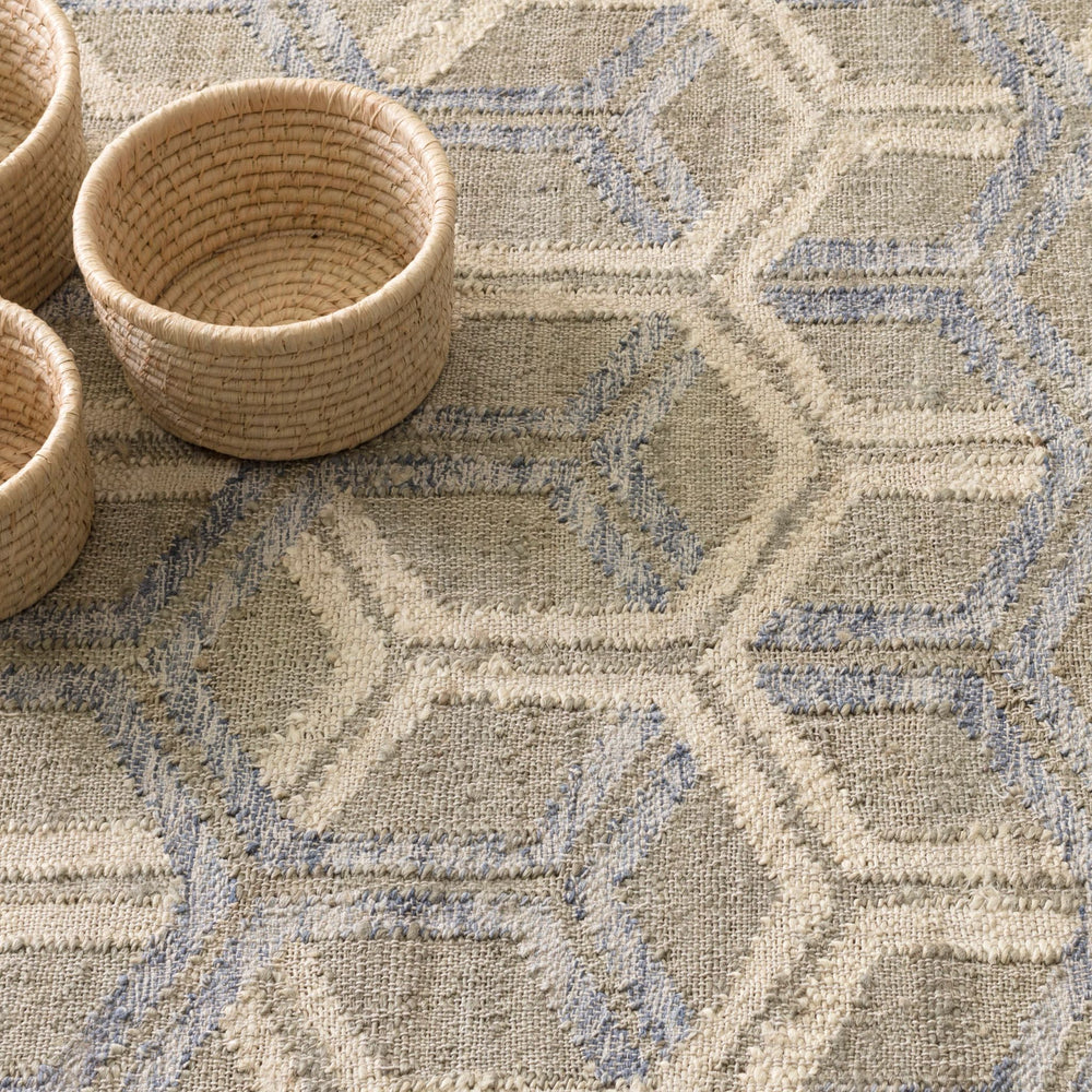 Tala Blue Handwoven Jute Rug Rug By Annie Selke
