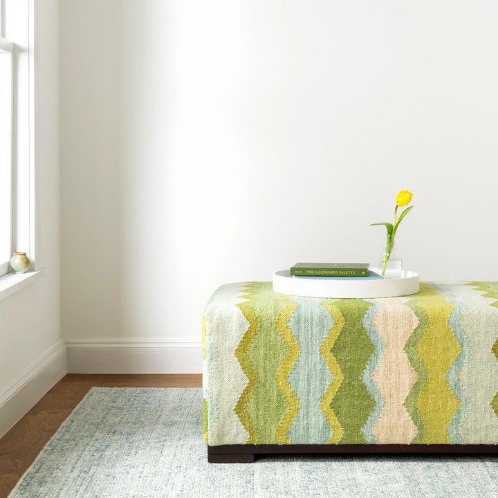 Quartz Ocean Handwoven Viscose/Cotton Rug Rug By Annie Selke