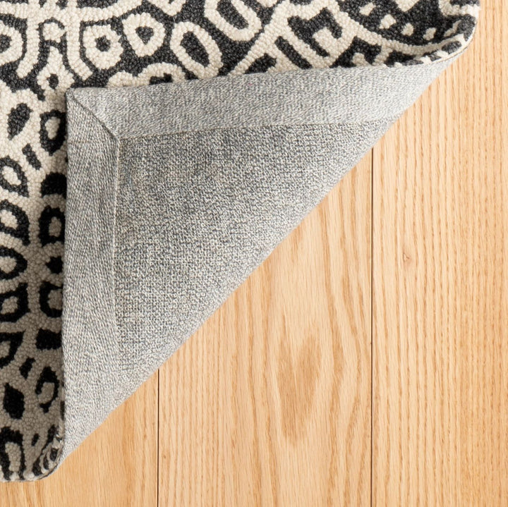 Temple Charcoal Hand Micro Hooked Wool Rug Rug By Annie Selke