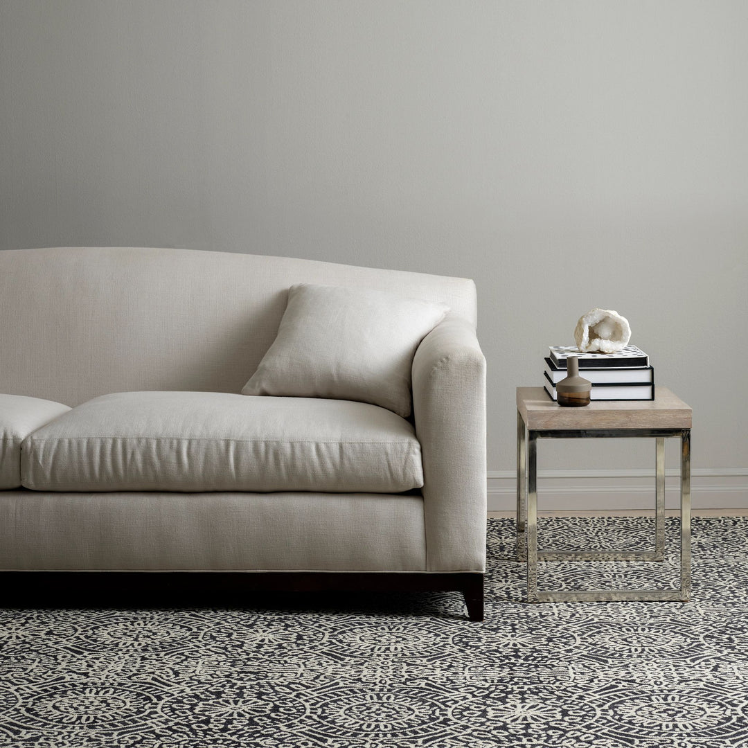 Temple Charcoal Hand Micro Hooked Wool Rug Rug By Annie Selke