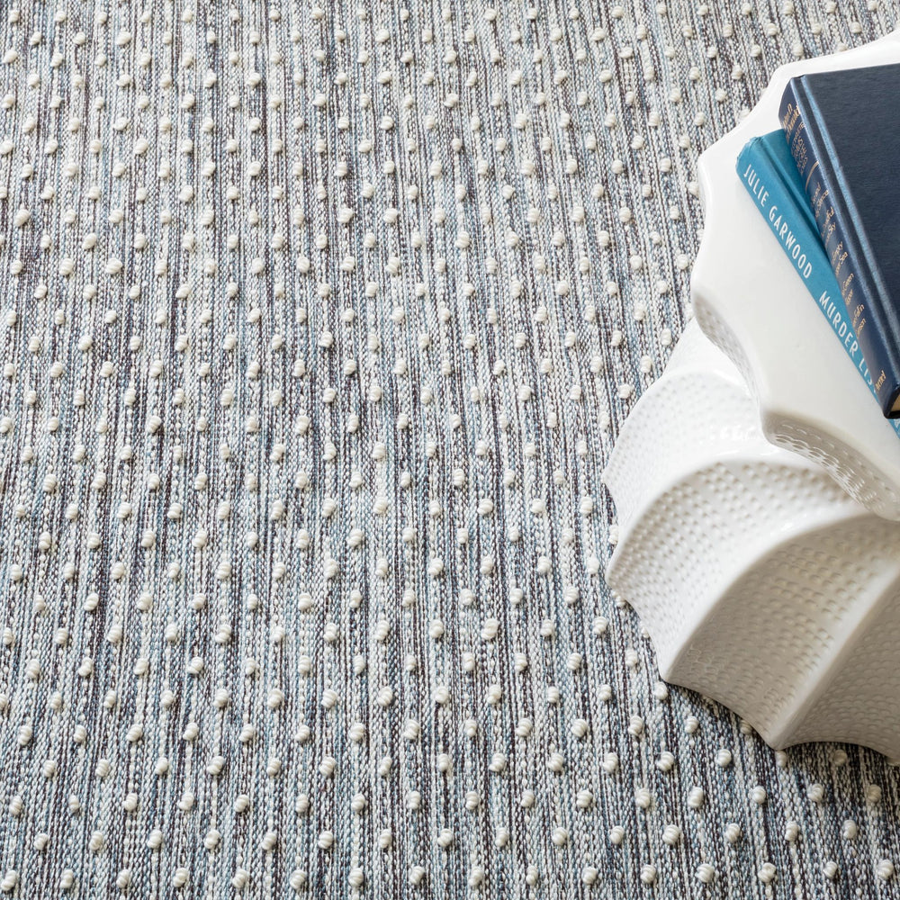 Hobnail Blue Handwoven Performance Rug Rug By Annie Selke