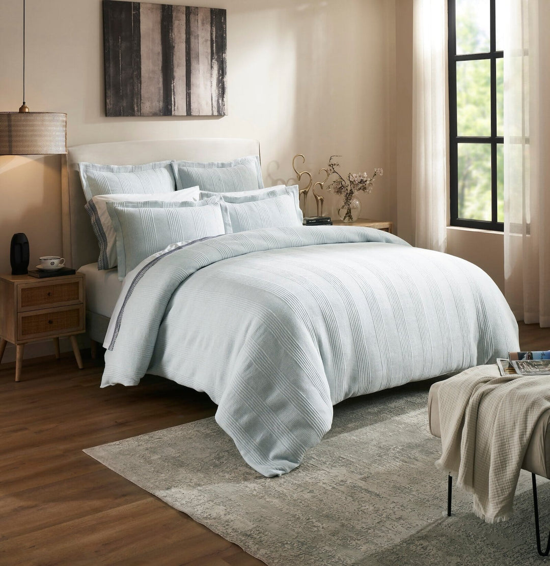 Savoy Channel Quilted Jersey Duvet Cover Duvet Covers By Orchids Lux Home