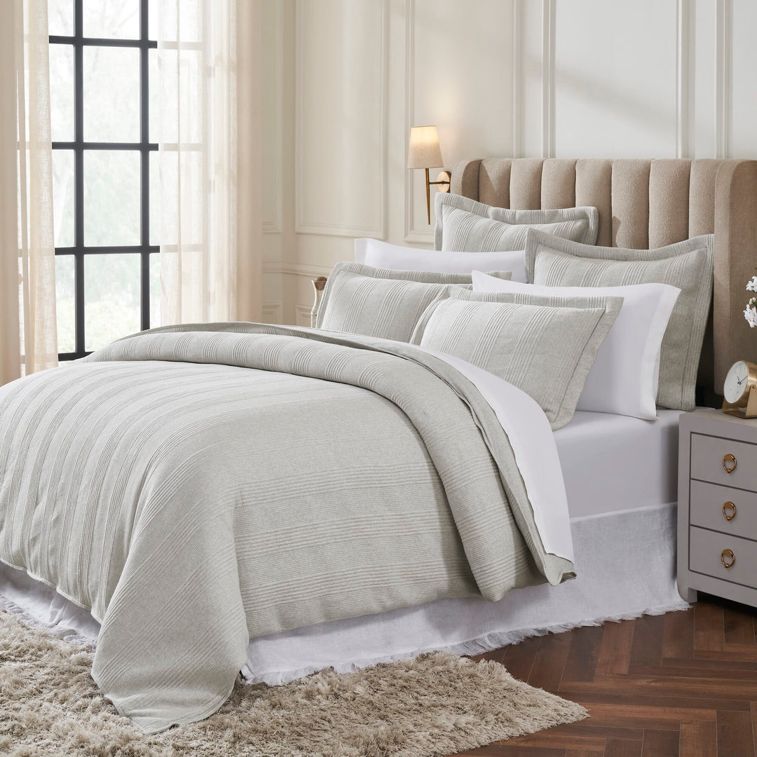 Savoy Channel Quilted Jersey Duvet Cover Duvet Covers By Orchids Lux Home
