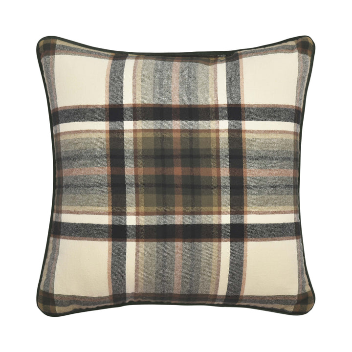 Daniel Plaid Forest Square Decorative Throw Pillow 20" x 20" Throw Pillows By J. Queen New York
