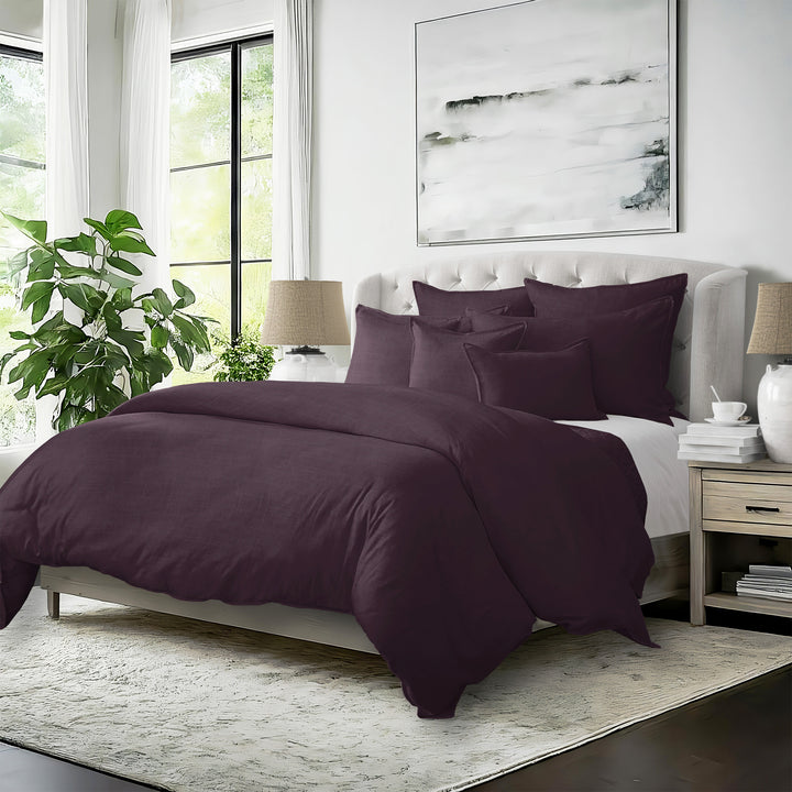 Elsie Eggplant 8 Piece Duvet Cover Set Duvet Covers By Colcha Linens