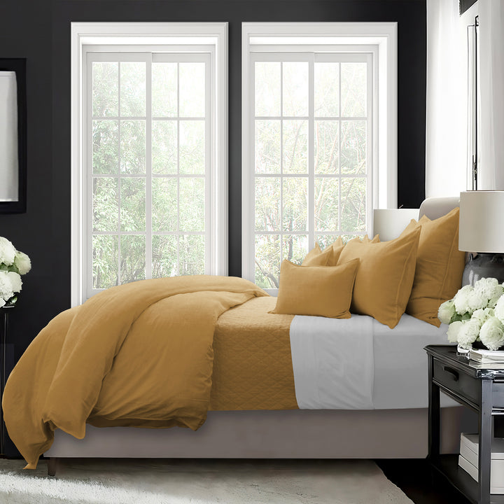 Elsie Gold 8 Piece Duvet Cover Set Duvet Covers By Colcha Linens